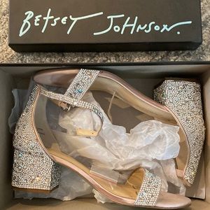 Rhinestone Open Toe Heels - Betsey Johnson